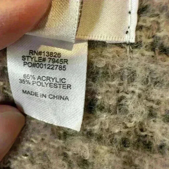 Plaid Women’s Shawl One Size Tartan Plaid Poncho Open Front Winter Blanket Boho - Picture 3 of 9